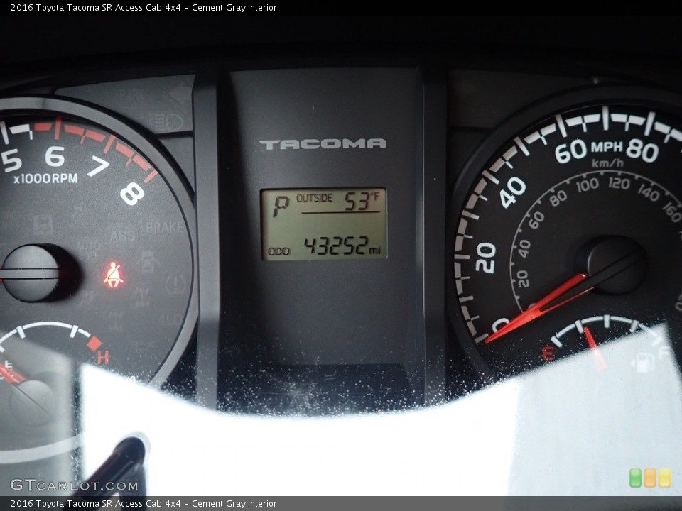 Cement Gray Interior Gauges for the 2016 Toyota Tacoma SR Access Cab 4x4 #143788118