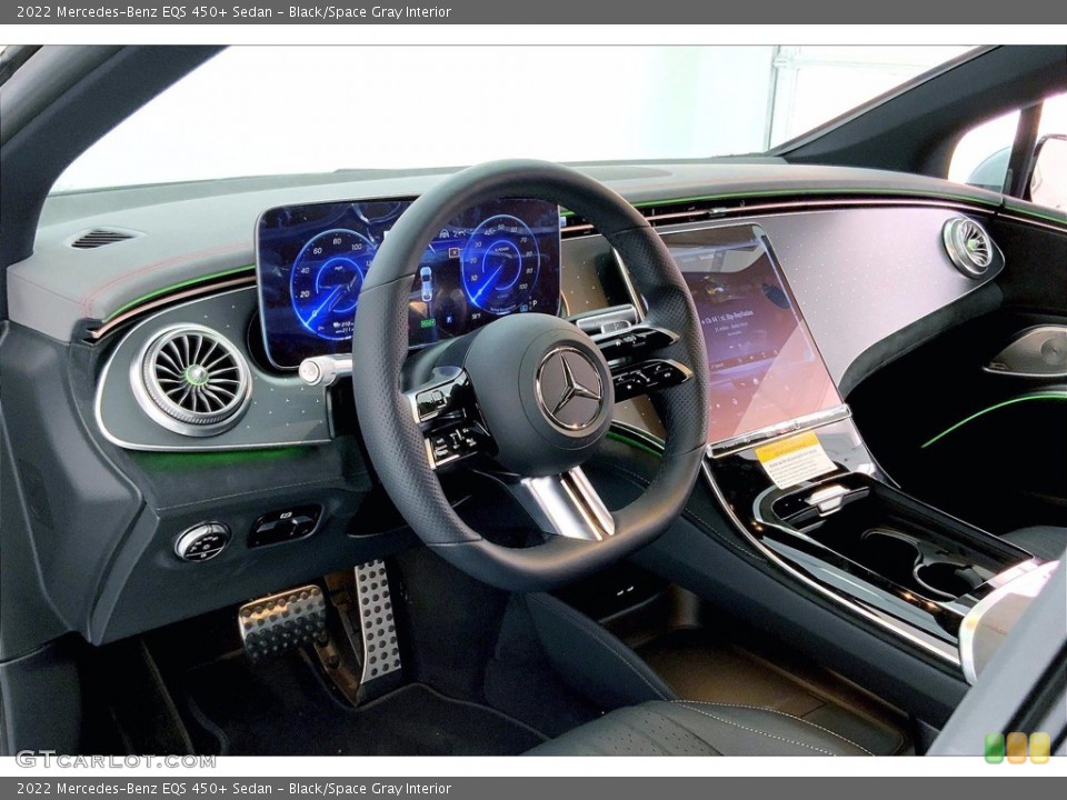 Black/Space Gray Interior Dashboard for the 2022 Mercedes-Benz EQS 450+ Sedan #143790198