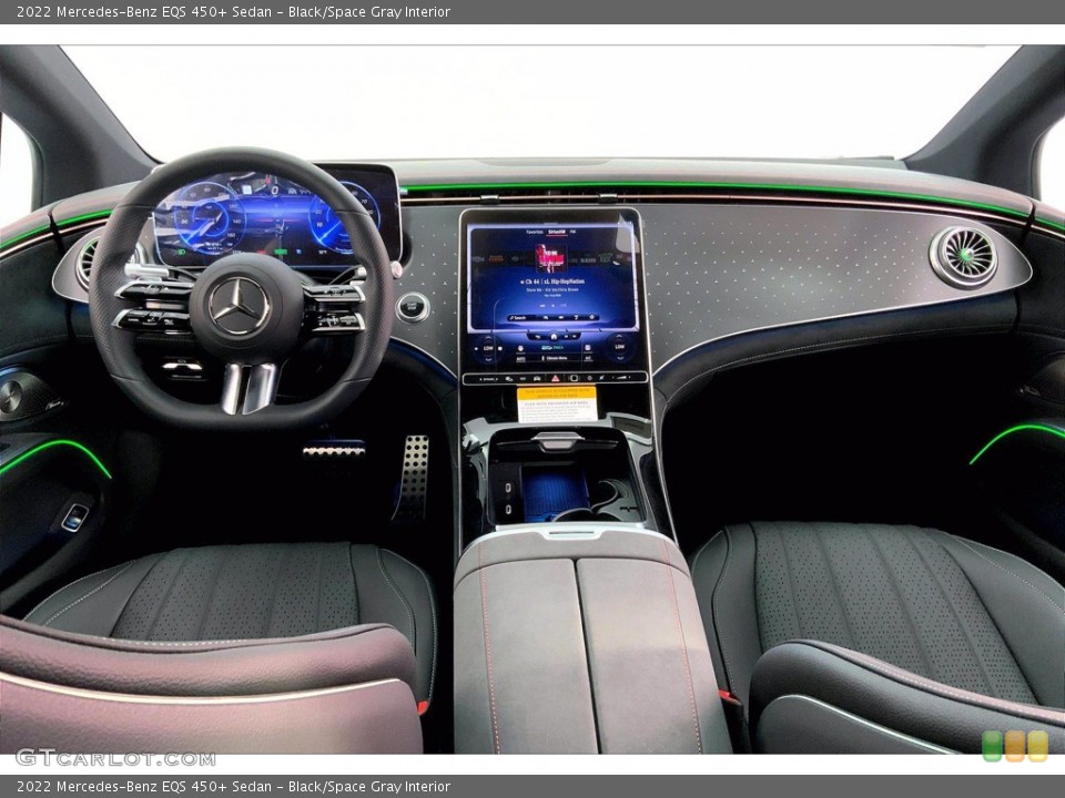 Black/Space Gray Interior Dashboard for the 2022 Mercedes-Benz EQS 450+ Sedan #143790246