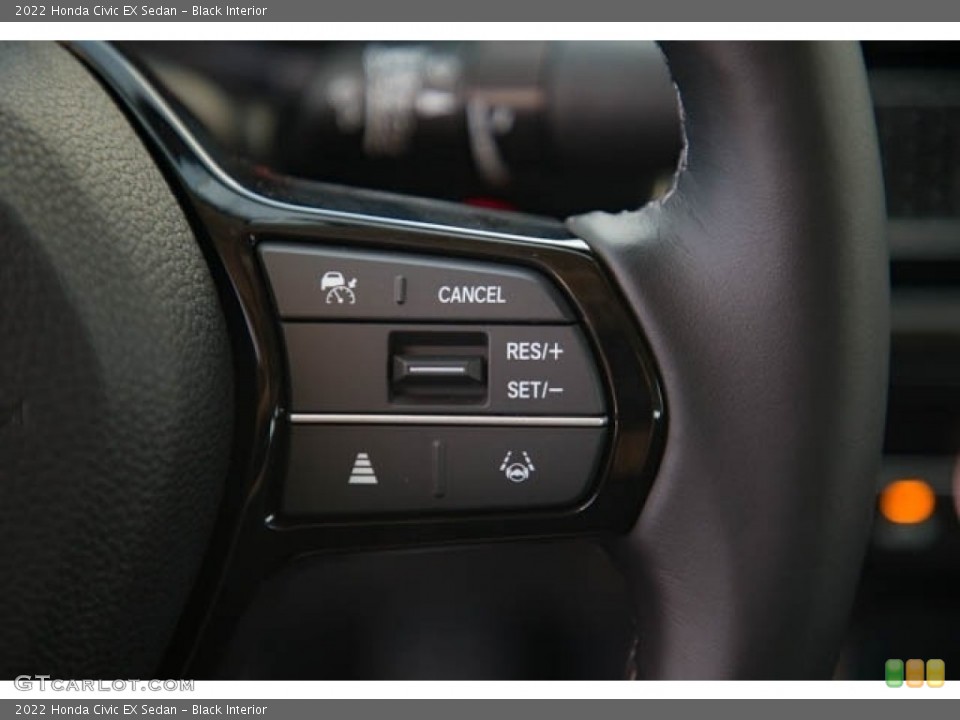 Black Interior Steering Wheel for the 2022 Honda Civic EX Sedan #143801906