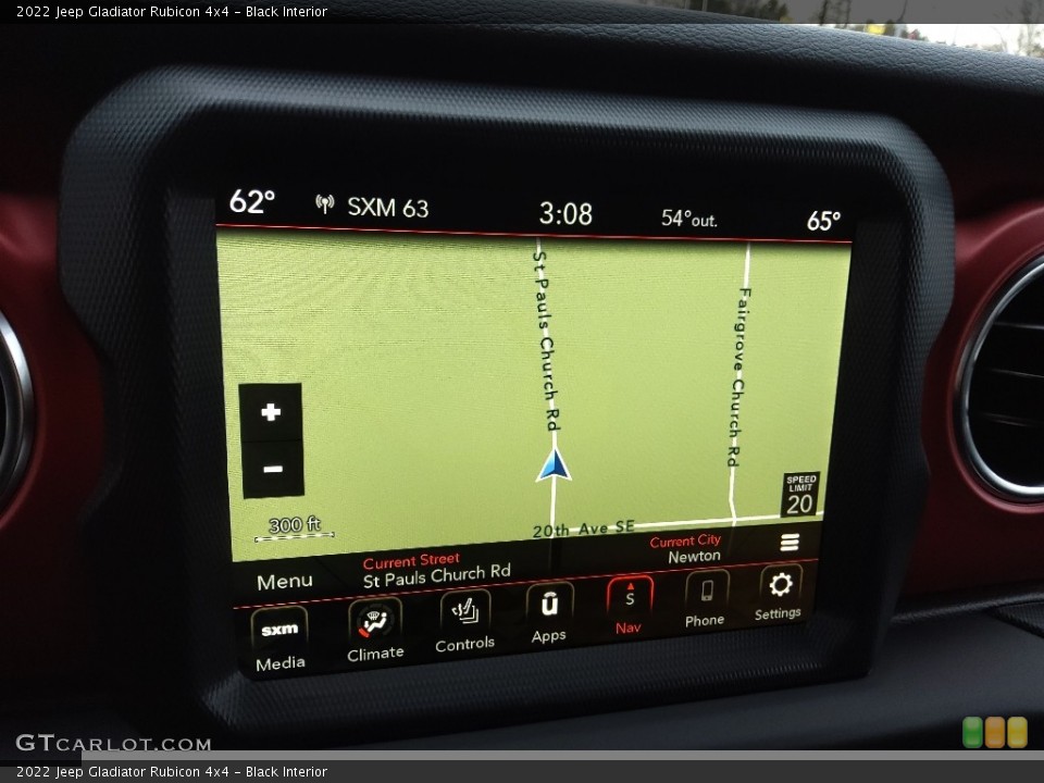 Black Interior Navigation for the 2022 Jeep Gladiator Rubicon 4x4 #143805095