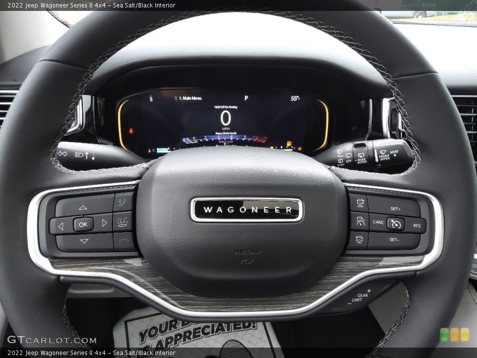 Sea Salt/Black Interior Steering Wheel for the 2022 Jeep Wagoneer Series II 4x4 #143805440