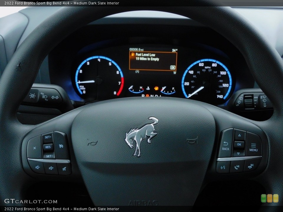 Medium Dark Slate Interior Steering Wheel for the 2022 Ford Bronco Sport Big Bend 4x4 #143807893