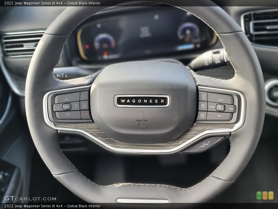 Global Black Interior Steering Wheel for the 2022 Jeep Wagoneer Series III 4x4 #143807929