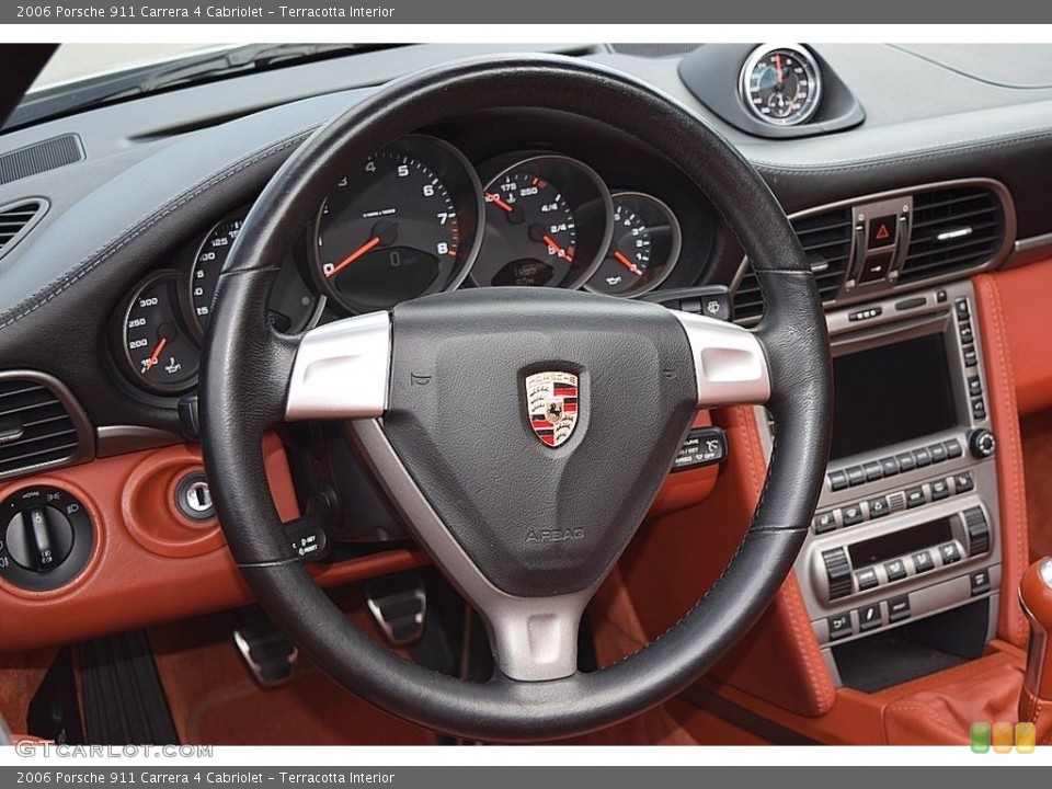 Terracotta Interior Steering Wheel for the 2006 Porsche 911 Carrera 4 Cabriolet #143808007