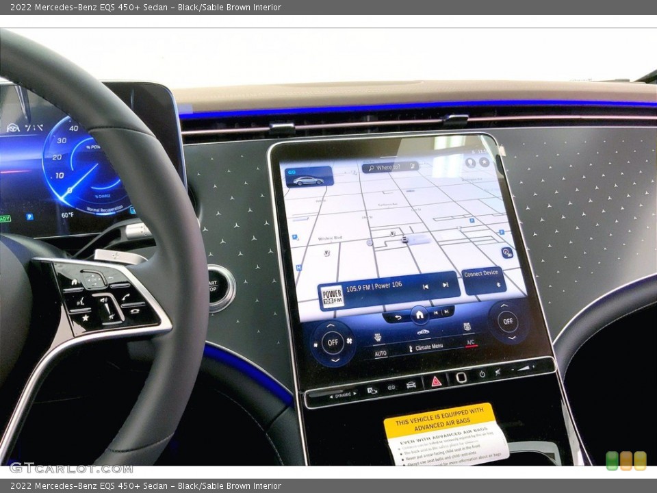 Black/Sable Brown Interior Navigation for the 2022 Mercedes-Benz EQS 450+ Sedan #143813909