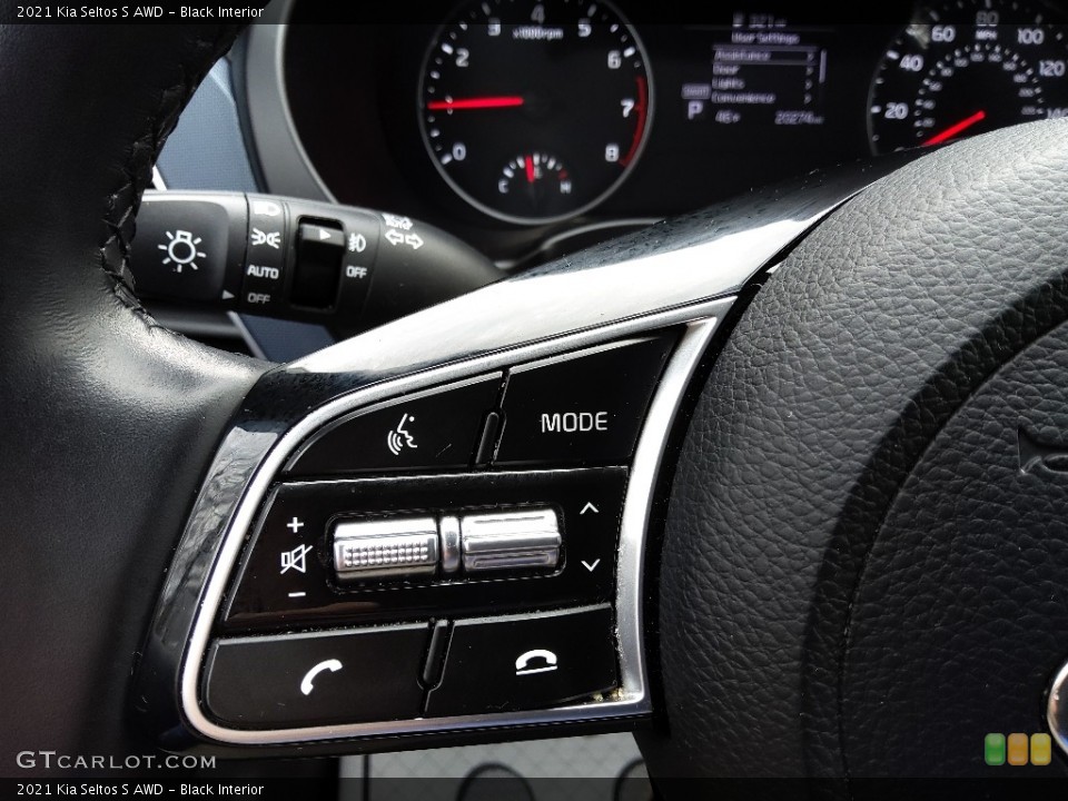 Black Interior Steering Wheel for the 2021 Kia Seltos S AWD #143814671