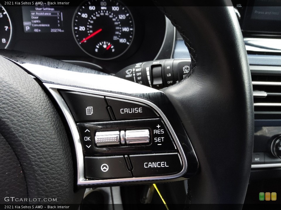Black Interior Steering Wheel for the 2021 Kia Seltos S AWD #143814689