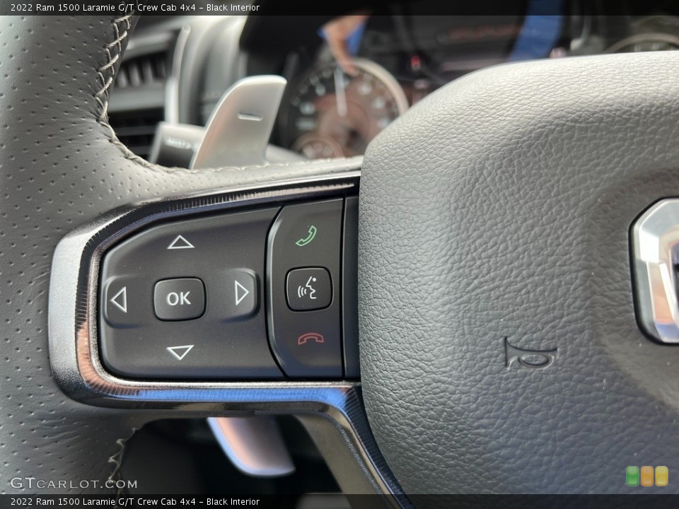Black Interior Steering Wheel for the 2022 Ram 1500 Laramie G/T Crew Cab 4x4 #143815238