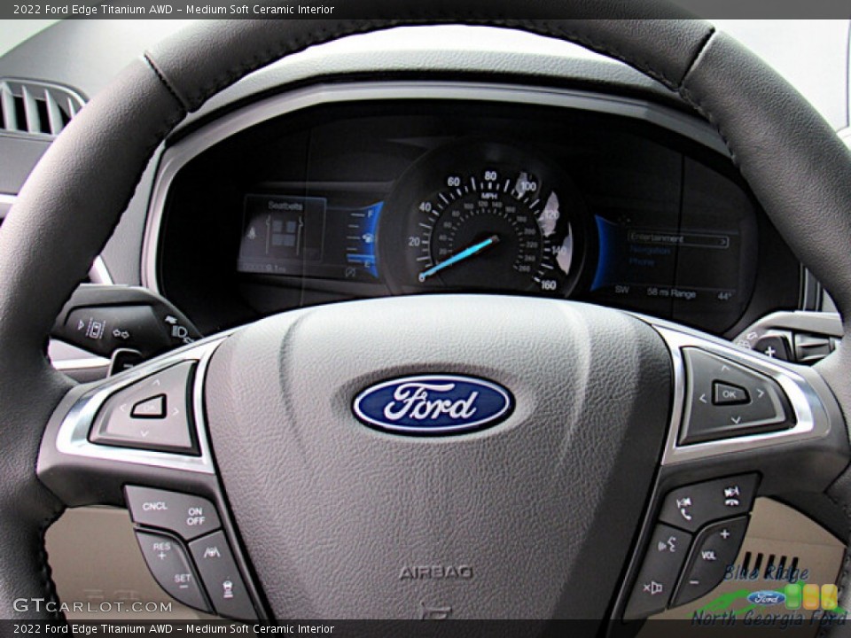 Medium Soft Ceramic Interior Steering Wheel for the 2022 Ford Edge Titanium AWD #143816165