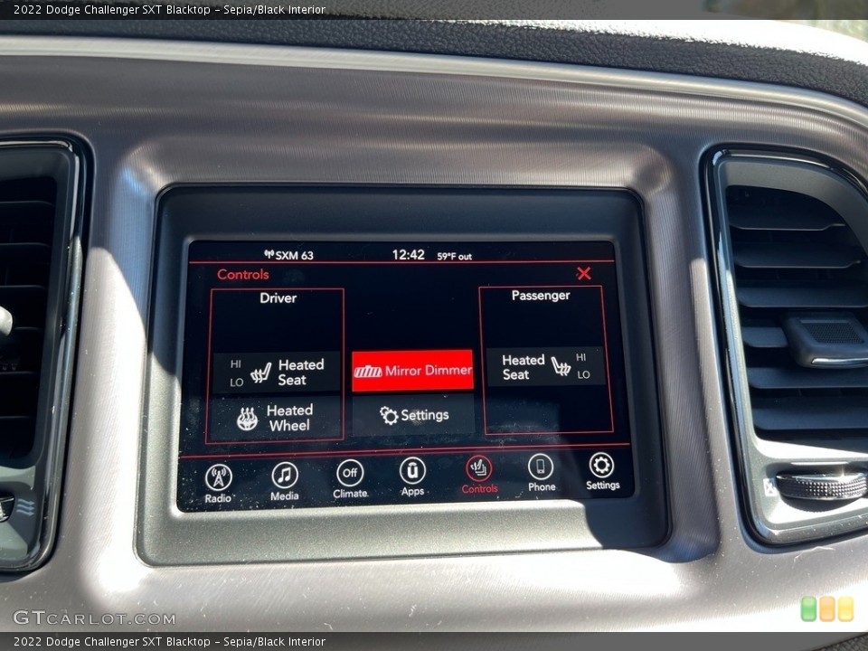 Sepia/Black Interior Controls for the 2022 Dodge Challenger SXT Blacktop #143821464