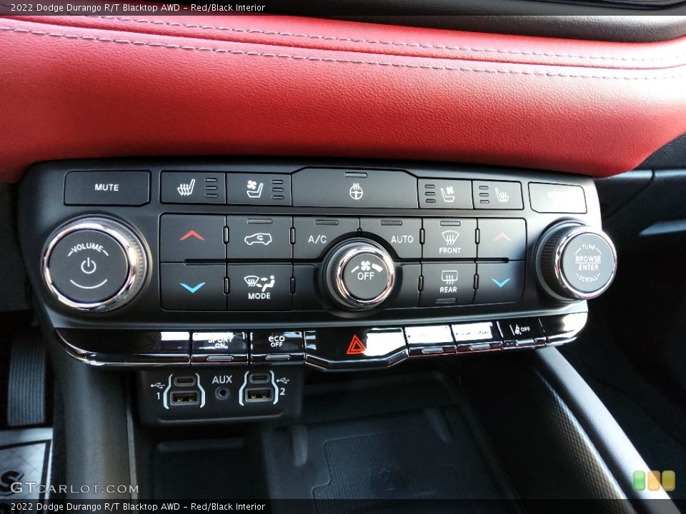 Red/Black Interior Controls for the 2022 Dodge Durango R/T Blacktop AWD #143822100