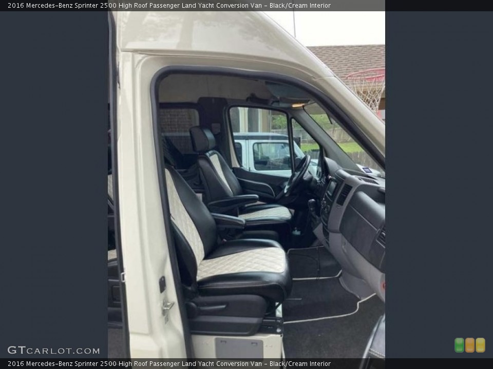 Black/Cream Interior Front Seat for the 2016 Mercedes-Benz Sprinter 2500 High Roof Passenger Land Yacht Conversion Van #143827513