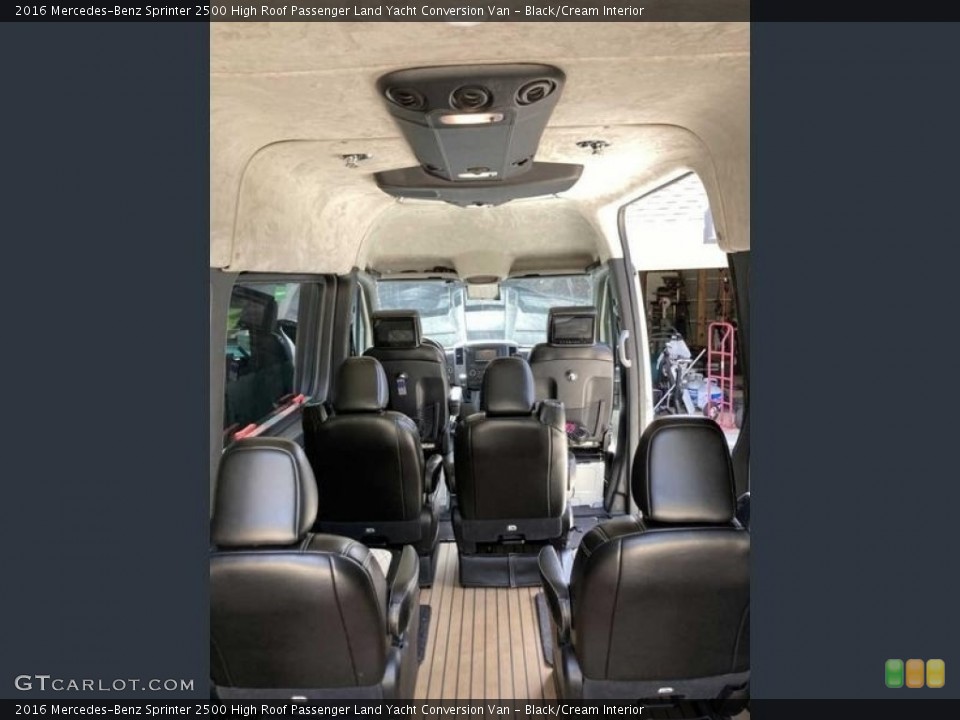 Black/Cream Interior Rear Seat for the 2016 Mercedes-Benz Sprinter 2500 High Roof Passenger Land Yacht Conversion Van #143827744
