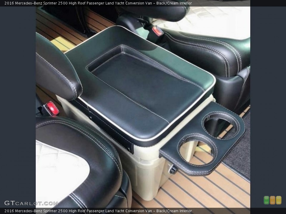 Black/Cream Interior Rear Seat for the 2016 Mercedes-Benz Sprinter 2500 High Roof Passenger Land Yacht Conversion Van #143827762