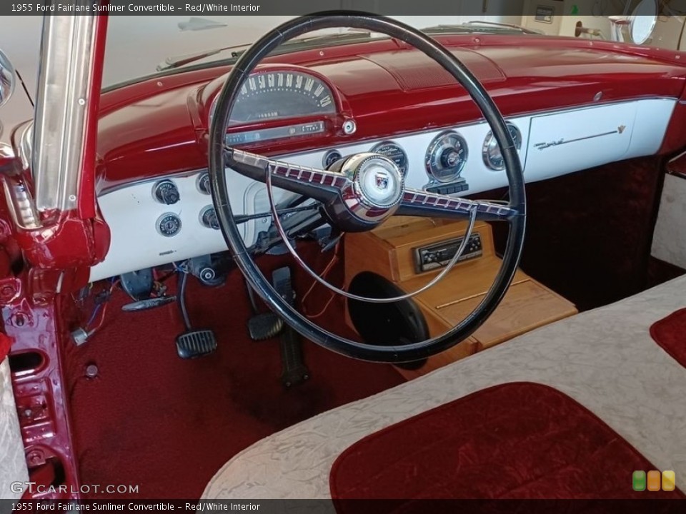Red/White Interior Photo for the 1955 Ford Fairlane Sunliner Convertible #143828497