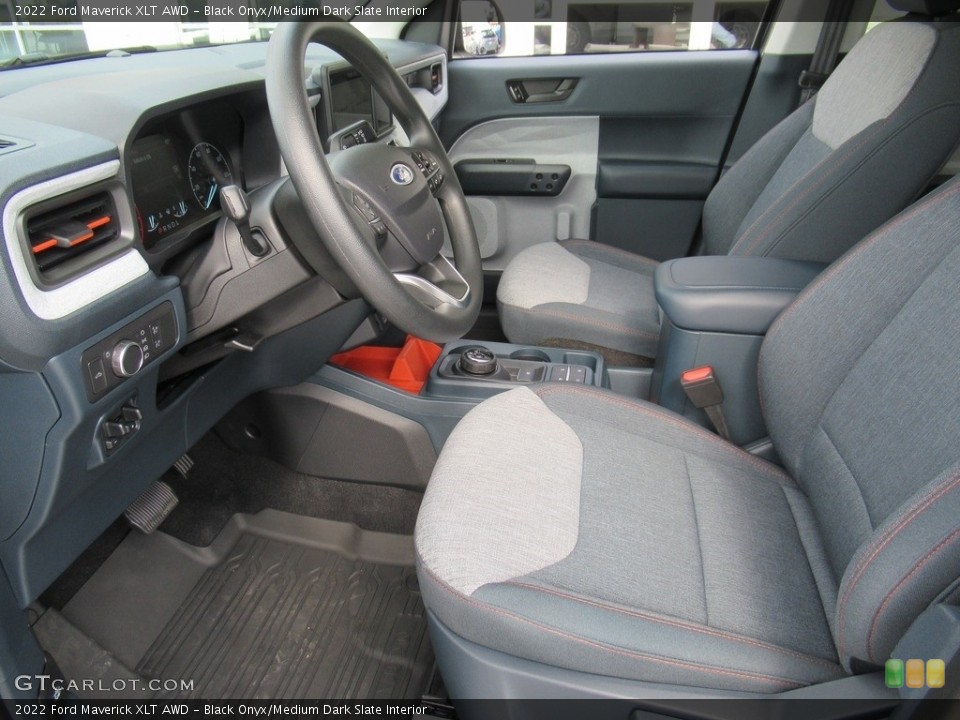 Black Onyx/Medium Dark Slate Interior Front Seat for the 2022 Ford Maverick XLT AWD #143828548