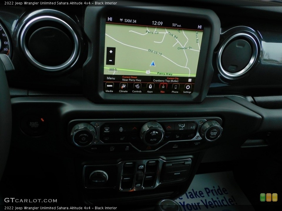 Black Interior Navigation for the 2022 Jeep Wrangler Unlimited Sahara Altitude 4x4 #143831747