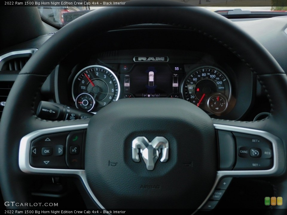 Black Interior Steering Wheel for the 2022 Ram 1500 Big Horn Night Edition Crew Cab 4x4 #143832259