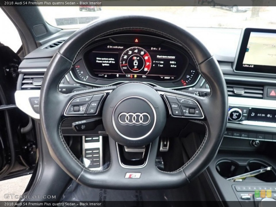 Black Interior Steering Wheel for the 2018 Audi S4 Premium Plus quattro Sedan #143835847
