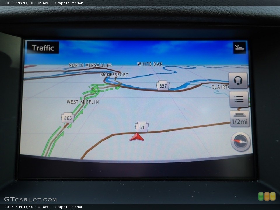 Graphite Interior Navigation for the 2016 Infiniti Q50 3.0t AWD #143836579