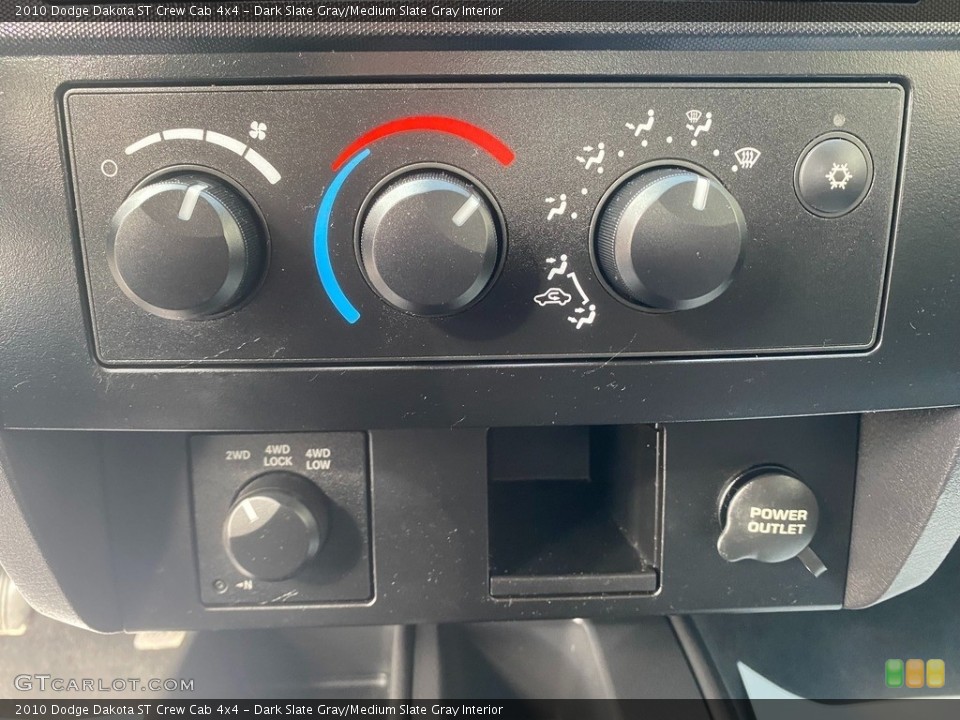 Dark Slate Gray/Medium Slate Gray Interior Controls for the 2010 Dodge Dakota ST Crew Cab 4x4 #143847020