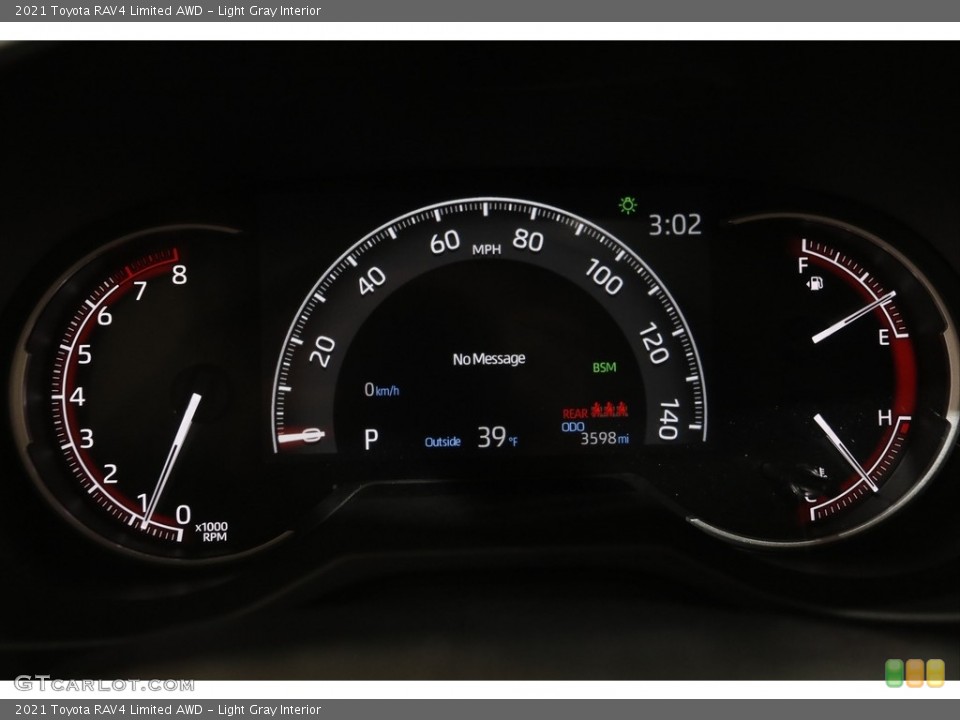 Light Gray Interior Gauges for the 2021 Toyota RAV4 Limited AWD #143849563