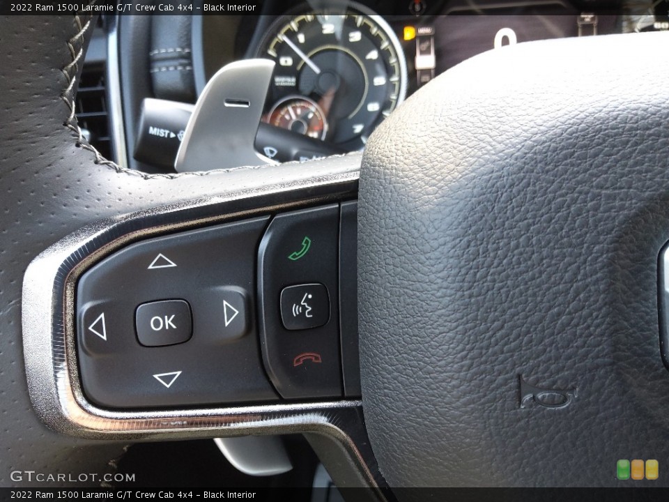 Black Interior Steering Wheel for the 2022 Ram 1500 Laramie G/T Crew Cab 4x4 #143855895