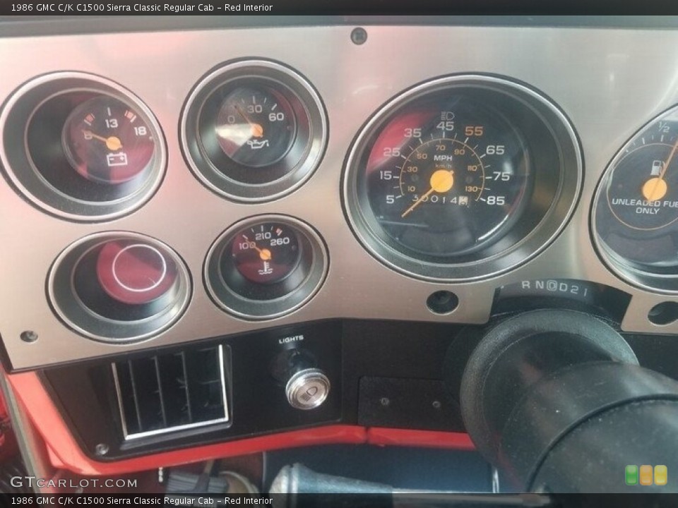 Red Interior Gauges for the 1986 GMC C/K C1500 Sierra Classic Regular Cab #143856049