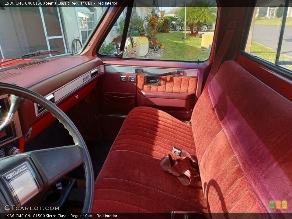 Red 1986 GMC C/K Interiors