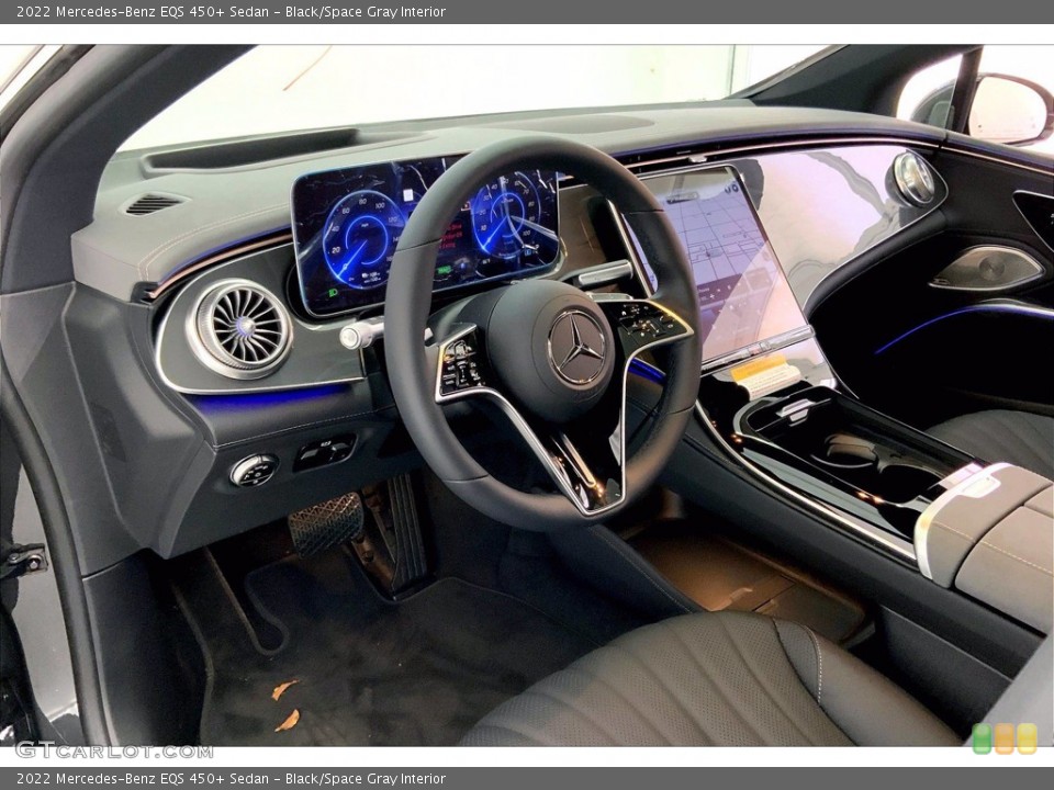 Black/Space Gray Interior Front Seat for the 2022 Mercedes-Benz EQS 450+ Sedan #143865315