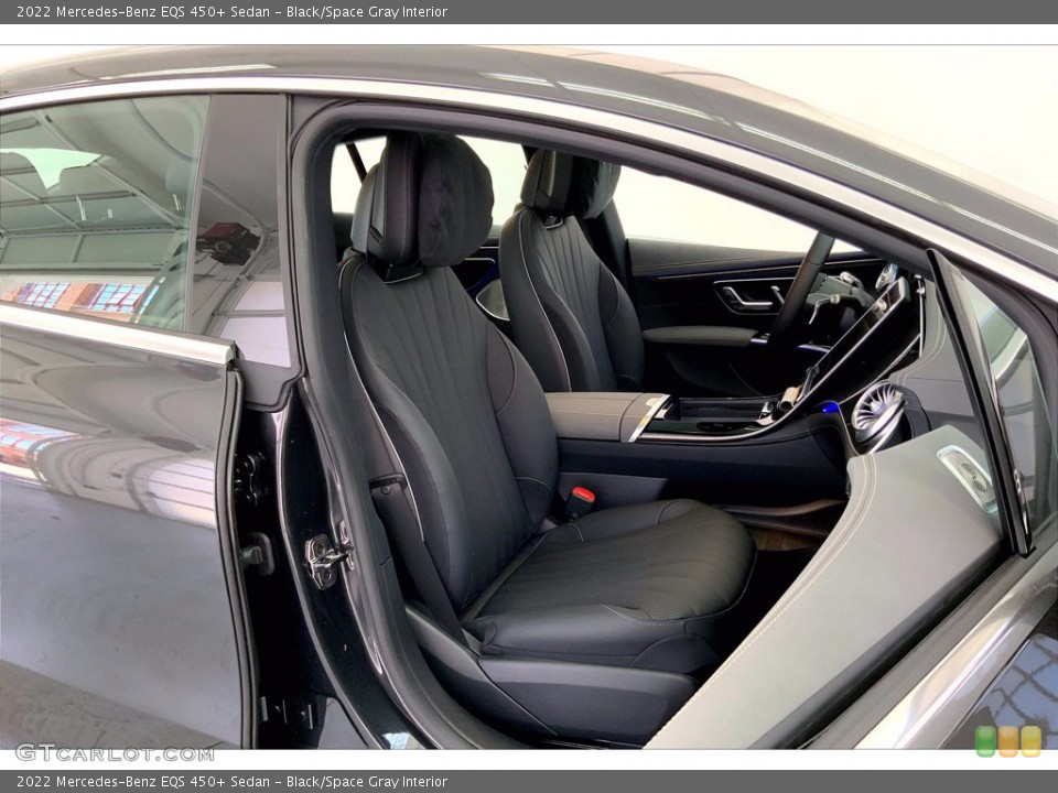 Black/Space Gray Interior Front Seat for the 2022 Mercedes-Benz EQS 450+ Sedan #143865334