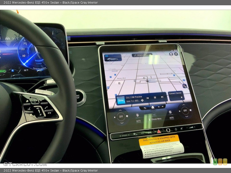 Black/Space Gray Interior Navigation for the 2022 Mercedes-Benz EQS 450+ Sedan #143865380