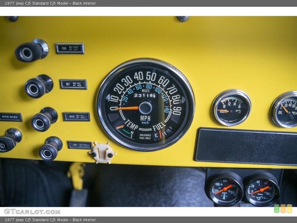 Black Interior Controls for the 1977 Jeep CJ5  #143868966