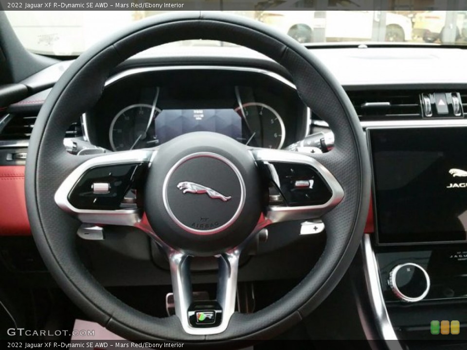 Mars Red/Ebony Interior Steering Wheel for the 2022 Jaguar XF R-Dynamic SE AWD #143871111