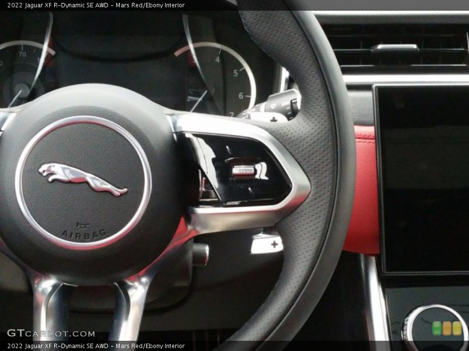 Mars Red/Ebony Interior Steering Wheel for the 2022 Jaguar XF R-Dynamic SE AWD #143871147