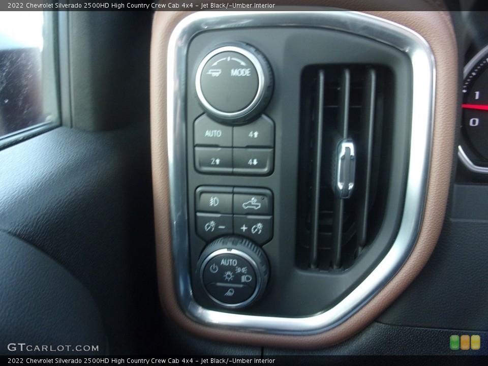 Jet Black/­Umber Interior Controls for the 2022 Chevrolet Silverado 2500HD High Country Crew Cab 4x4 #143873397