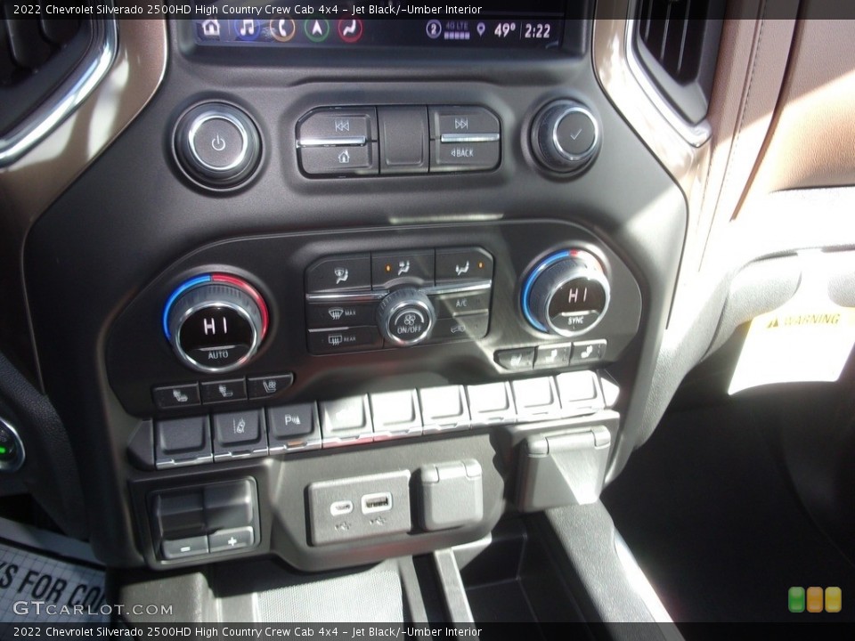 Jet Black/­Umber Interior Controls for the 2022 Chevrolet Silverado 2500HD High Country Crew Cab 4x4 #143873475