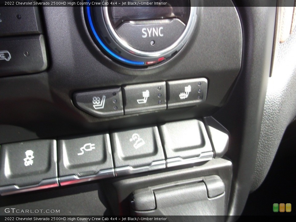 Jet Black/­Umber Interior Controls for the 2022 Chevrolet Silverado 2500HD High Country Crew Cab 4x4 #143873496