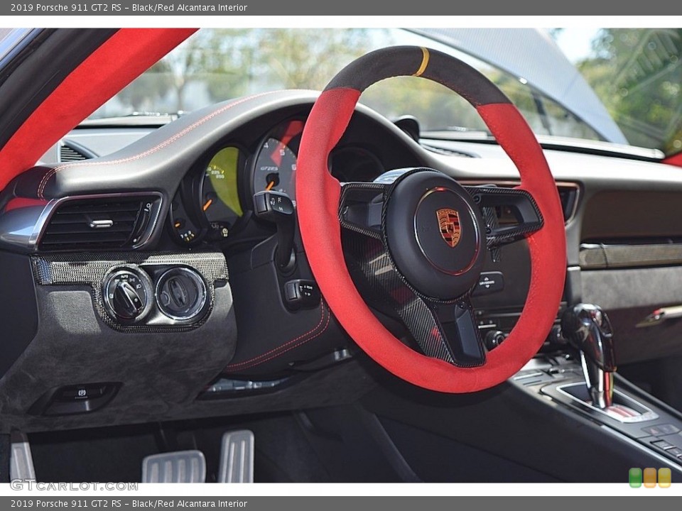 Black/Red Alcantara Interior Steering Wheel for the 2019 Porsche 911 GT2 RS #143875280