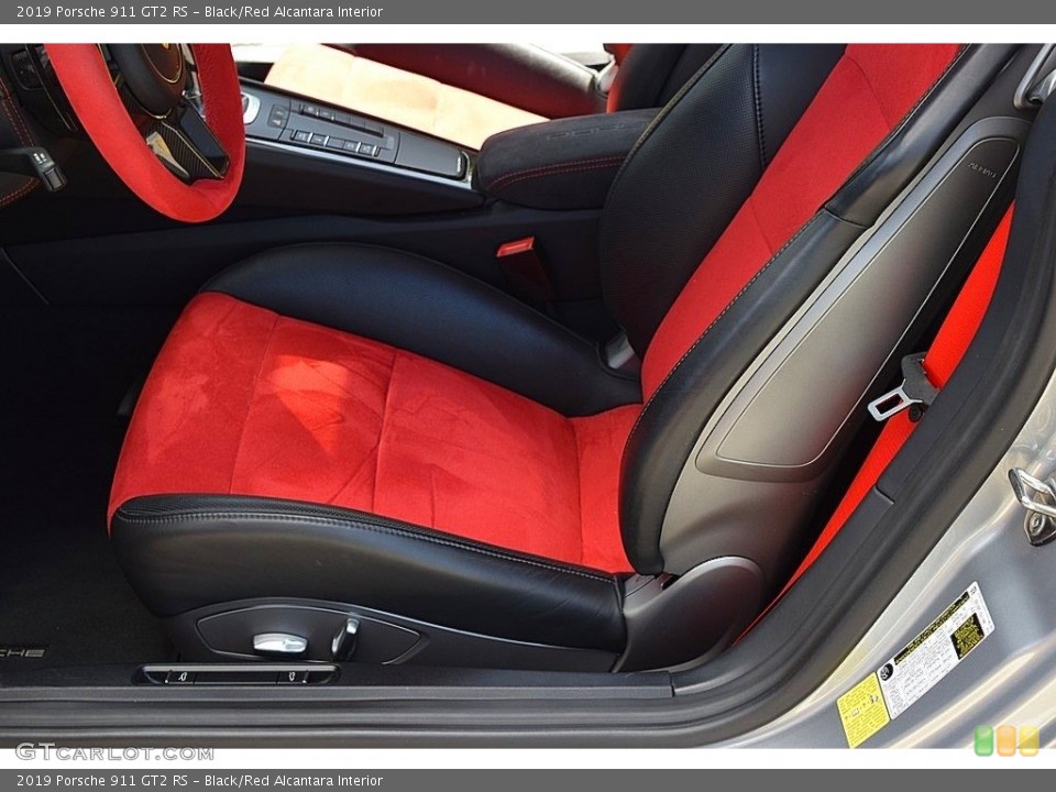 Black/Red Alcantara Interior Front Seat for the 2019 Porsche 911 GT2 RS #143875364