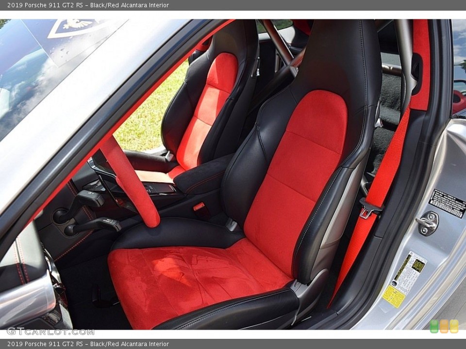 Black/Red Alcantara Interior Front Seat for the 2019 Porsche 911 GT2 RS #143875403