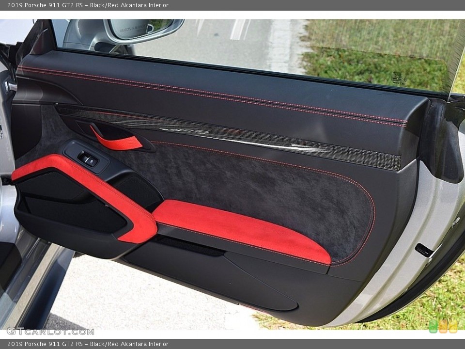 Black/Red Alcantara Interior Door Panel for the 2019 Porsche 911 GT2 RS #143875463