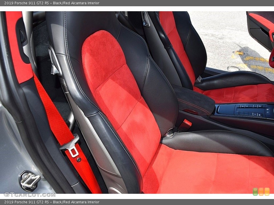 Black/Red Alcantara Interior Front Seat for the 2019 Porsche 911 GT2 RS #143875604