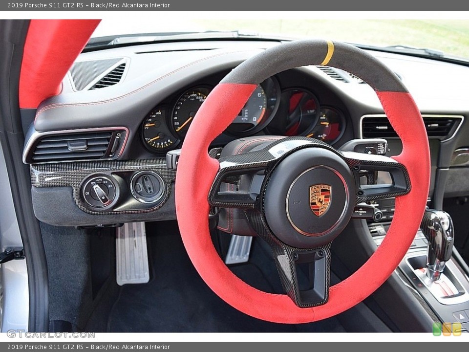 Black/Red Alcantara Interior Steering Wheel for the 2019 Porsche 911 GT2 RS #143875847