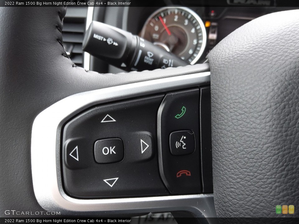 Black Interior Steering Wheel for the 2022 Ram 1500 Big Horn Night Edition Crew Cab 4x4 #143877881