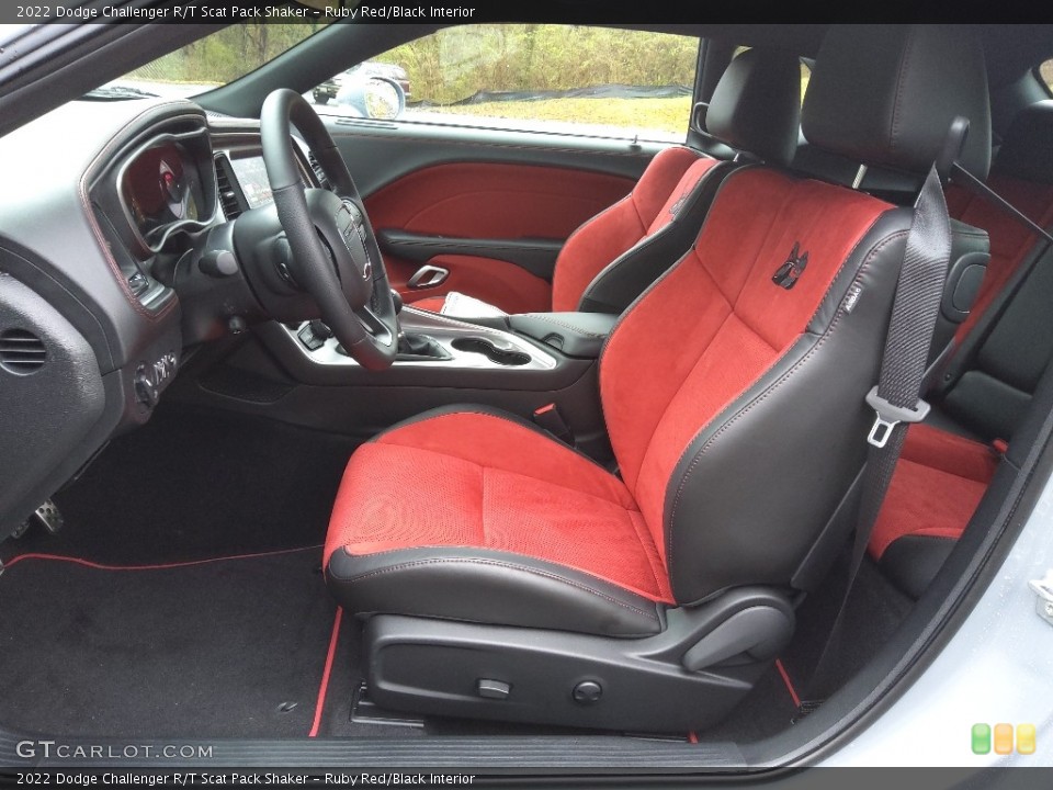 Ruby Red/Black Interior Front Seat for the 2022 Dodge Challenger R/T Scat Pack Shaker #143881073