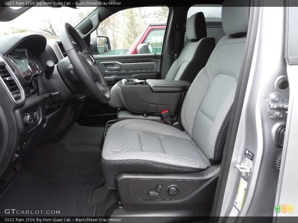 Black/Diesel Gray Interior Front Seat for the 2022 Ram 1500 Big Horn Quad Cab #143886456