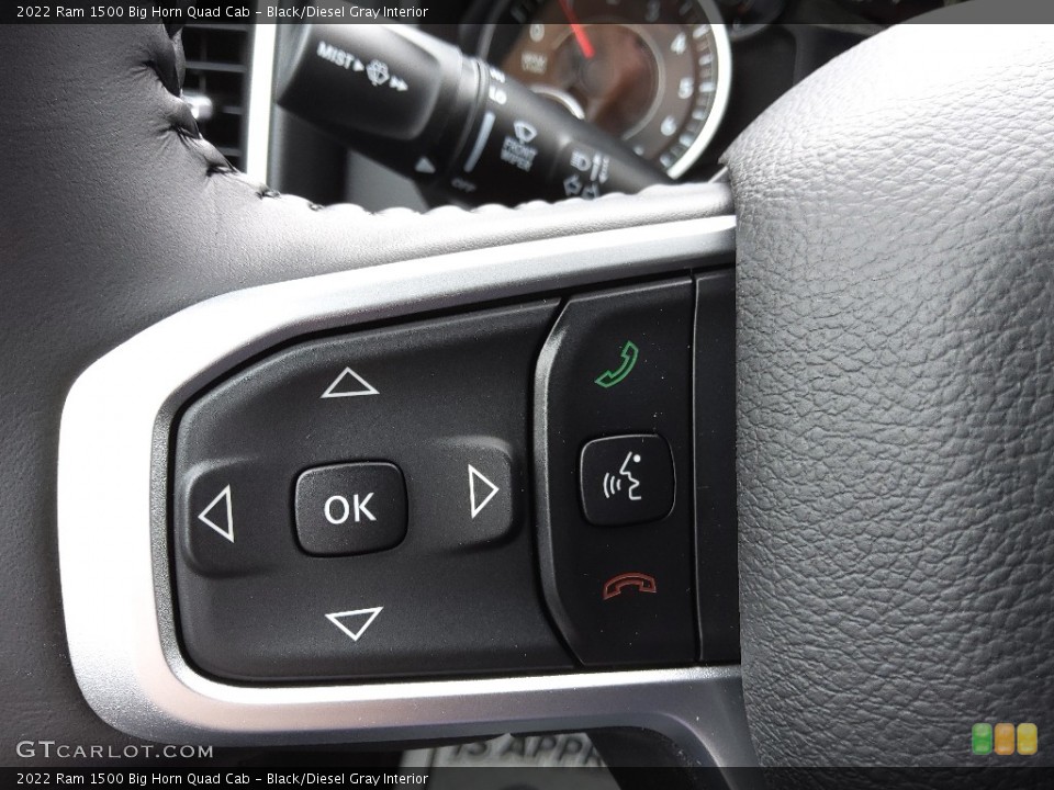 Black/Diesel Gray Interior Steering Wheel for the 2022 Ram 1500 Big Horn Quad Cab #143886711