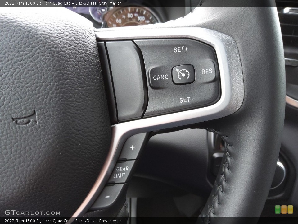 Black/Diesel Gray Interior Steering Wheel for the 2022 Ram 1500 Big Horn Quad Cab #143886738
